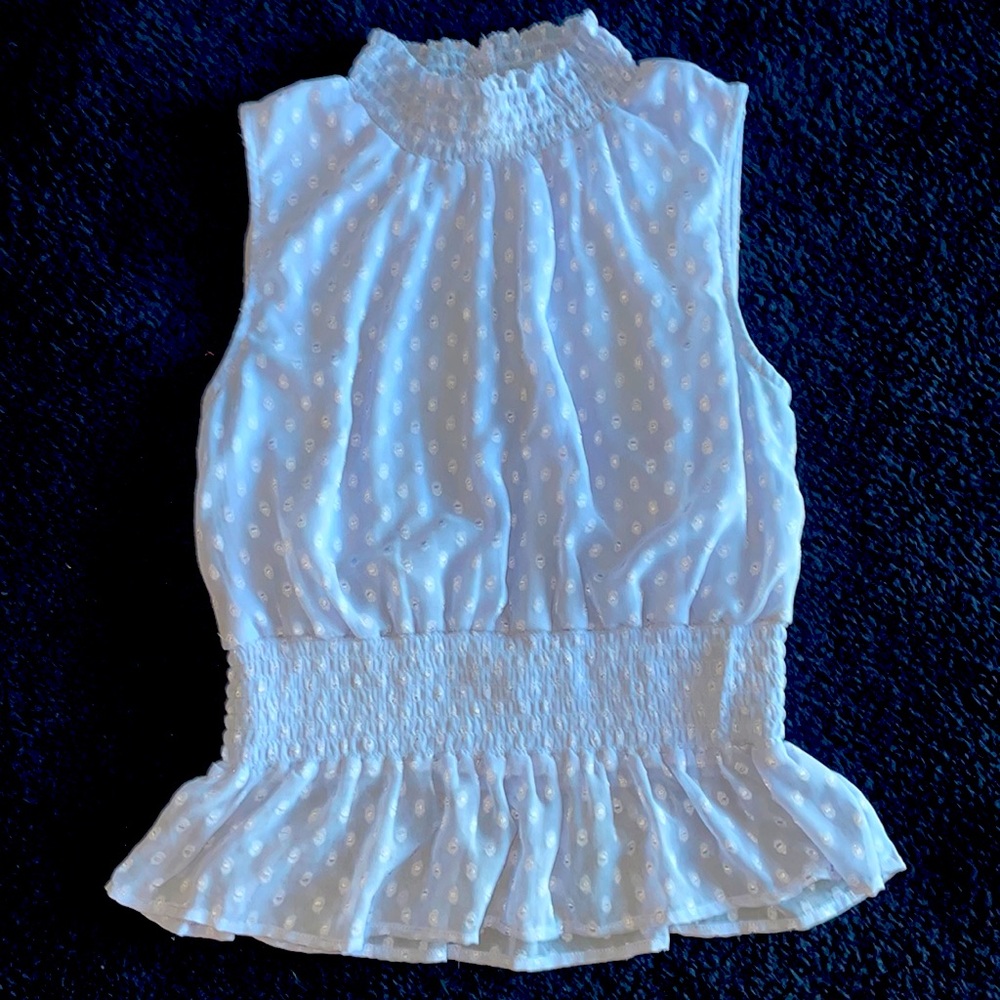 Light blue high neck blouse
